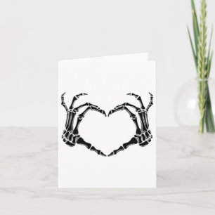 Halloween Skeleton Heart Hands Karte