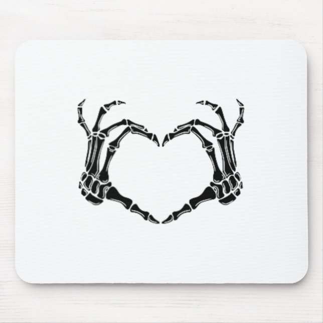 Halloween Skeleton Heart Hands Mousepad (Vorne)