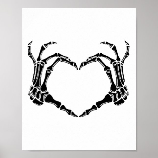 Halloween Skeleton Heart Hands Poster (Vorne)