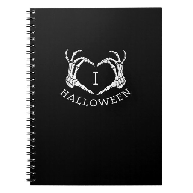 Halloween Skeleton Herbst Notizblock (Vorderseite)