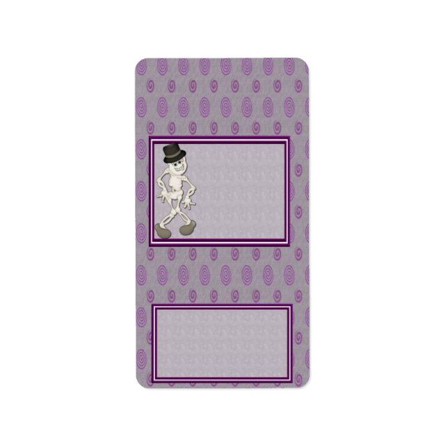 Halloween Skeleton Hershey Miniature Candy Wrapper Adressaufkleber (Vorne)