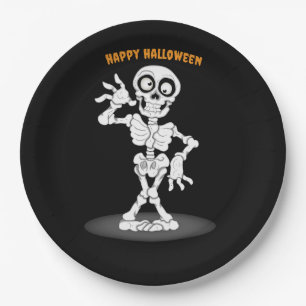 Halloween Skeleton Hintergrundpapier Teller