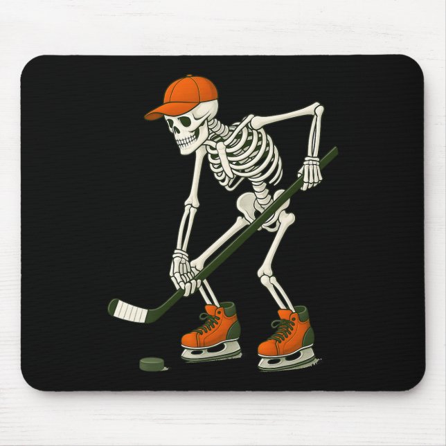 Halloween Skeleton Ice Hockey Costume Funny Men Bo Mousepad (Vorne)