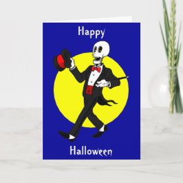 Halloween Skeleton im Tuxedo-Anzug Karte