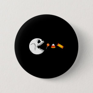 Halloween Skeleton isst Candy Fun Boys Mädchen Kin Button