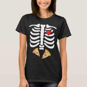 Halloween Skeleton Junk Food Bly Pizza T Shirt