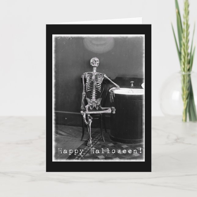 Halloween Skeleton Karte (Vorderseite)