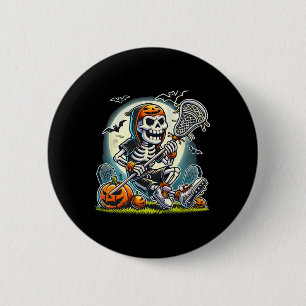 Halloween Skeleton Lacrosse Button