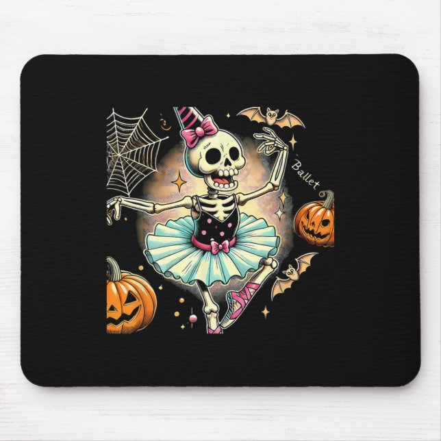 Halloween Skeleton Llet Dancing Llerina Mousepad (Vorne)