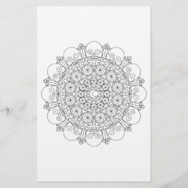 Halloween Skeleton Mandala Coloring Pack Flyer