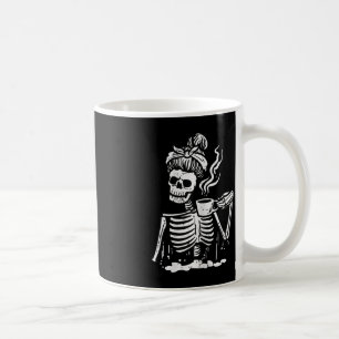 Halloween Skeleton Messy Bun Coffee Funny Costume Kaffeetasse