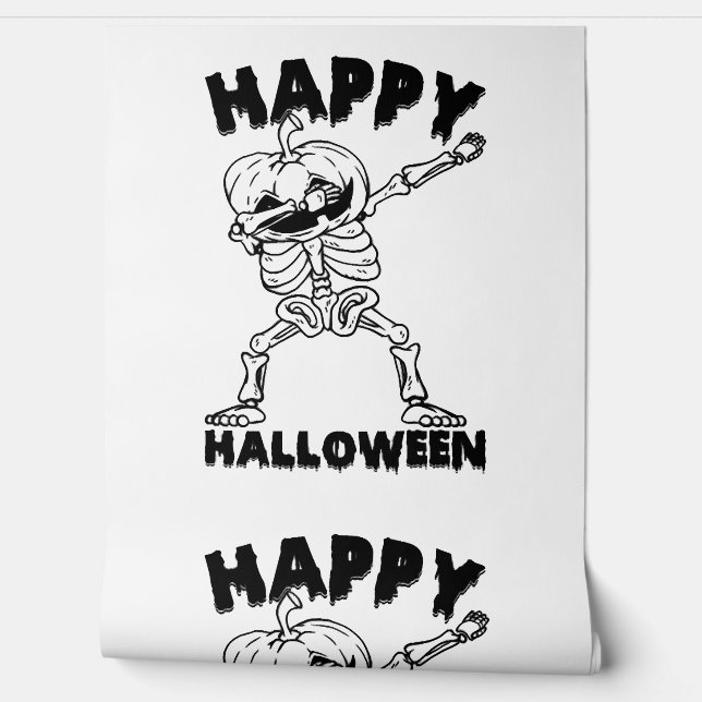 Halloween Skeleton mit Pumpkin - Happy Halloween Tapete (Abrollen)