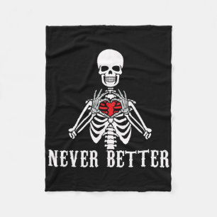 Halloween Skeleton Niemals bessere Hände Herz Funn Fleecedecke