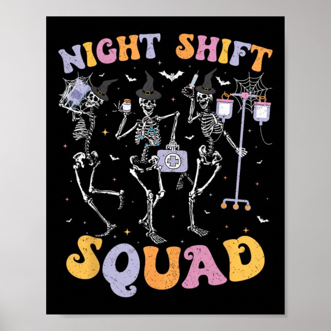 Halloween-Skeleton-Nurse-NachtSquad Poster (Vorne)