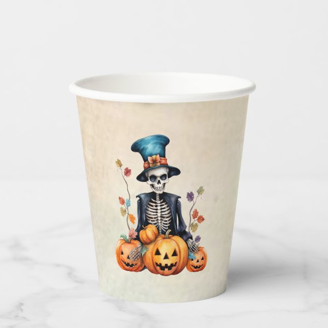 Halloween Skeleton Paper Cup Pappbecher (Vorderseite)