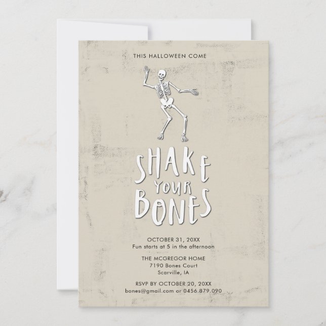 Halloween Skeleton Party Einladung (Vorderseite)