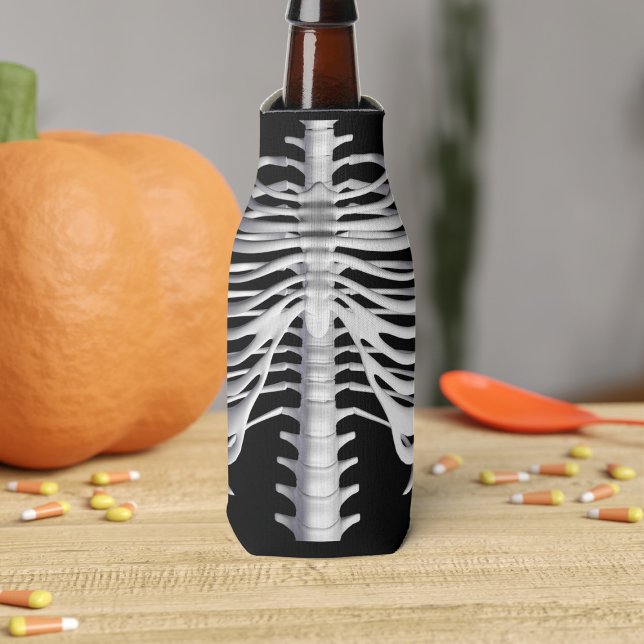 Halloween Skeleton Party Rib Käfig Flasche Cooler Flaschenkühler (A fun skeleton themed bottle cooler with space for your name)
