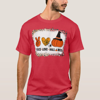 Halloween Skeleton Peace Liebe Halloween mit Beäng T-Shirt