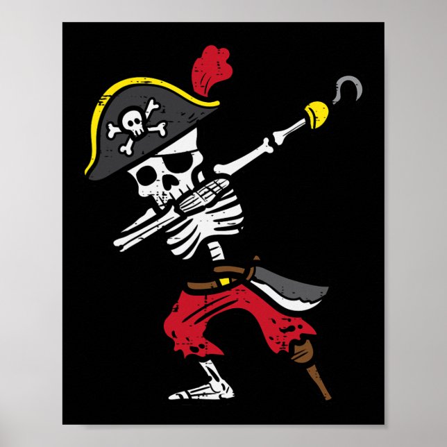 Halloween Skeleton Pirate Dab Costume Boy Kids Tod Poster (Vorne)