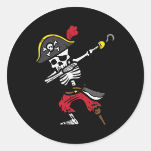 Halloween Skeleton Pirate Dab Costume Boy Kids Tod Runder Aufkleber