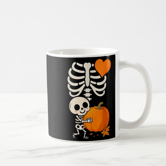 Halloween Skeleton Pregnancy Announcement Soky Mom Kaffeetasse (Rechts)