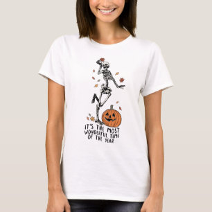 Halloween Skeleton Pumpkin Herbst Spookes Geschenk T-Shirt