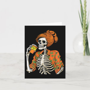 Halloween Skeleton Pumpkin Spice Latte Karte