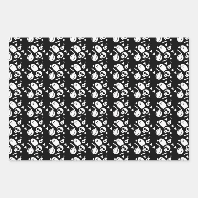 Halloween Skeleton Pumpkin Spooky Sprinkles Geschenkpapier Set (Vorderseite)