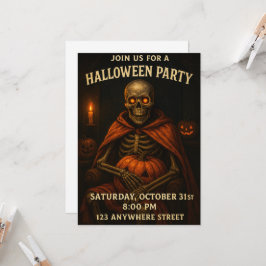 Halloween Skeleton Pumpkin Theme Party Einladung