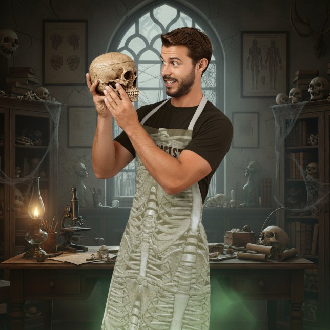 Halloween Skeleton Rib Cage Pattern Osteologe Schürze (Spooky skeleton pattern apron just for your Halloween shenanigans )