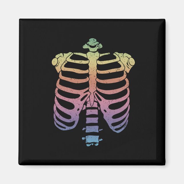 Halloween Skeleton Rib Cage Zombie Costume T-Shirt Magnet (Vorne)