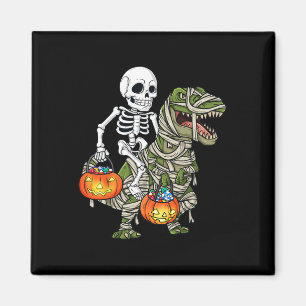 Halloween Skeleton Riding Mummy Dinosaur T Rex Spa Magnet