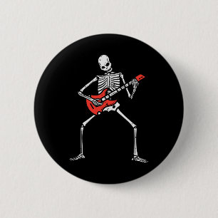 Halloween Skeleton Rock Guitar Costume Rocker Men Button