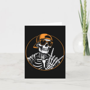 Halloween Skeleton Rock Hand Karte