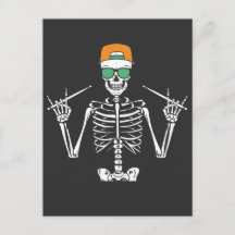 Halloween Skeleton Rock Hand Playing Drums
