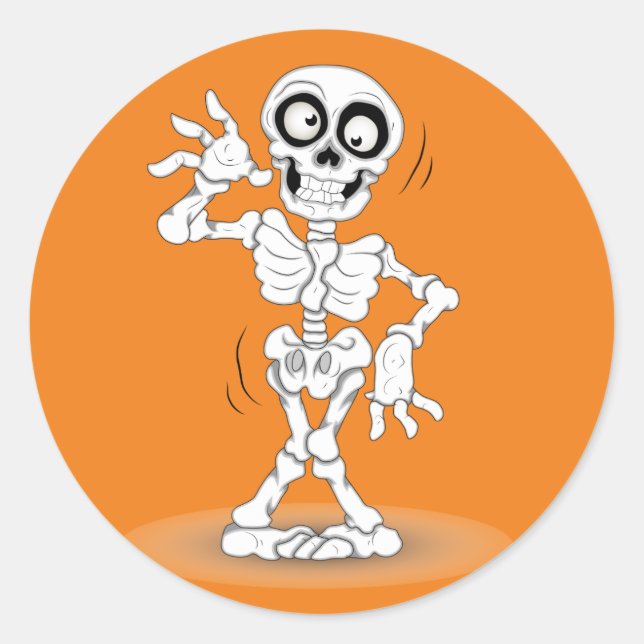 Halloween Skeleton Runder Aufkleber (Vorderseite)