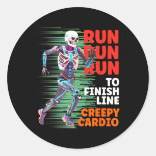 Halloween Skeleton Runner Creepy Cardio Jogger Spo Runder Aufkleber