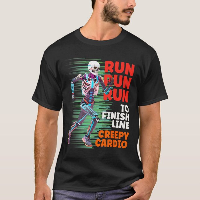 Halloween Skeleton Runner Creepy Cardio Jogger Spo T-Shirt (Vorderseite)