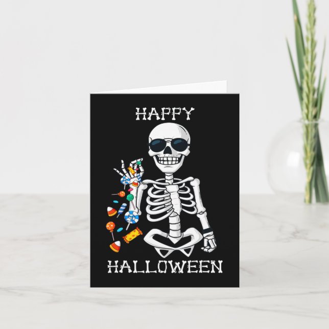 Halloween Skeleton Salting Candy Fun Karte (Vorderseite)