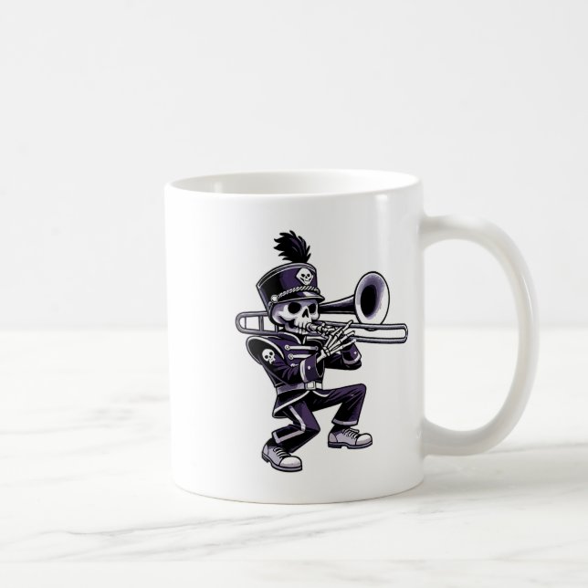 Halloween Skeleton School Marching Band Trombone P Kaffeetasse (Rechts)