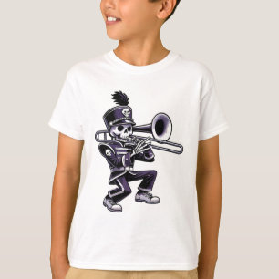 Halloween Skeleton School Marching Band Trombone P T-Shirt