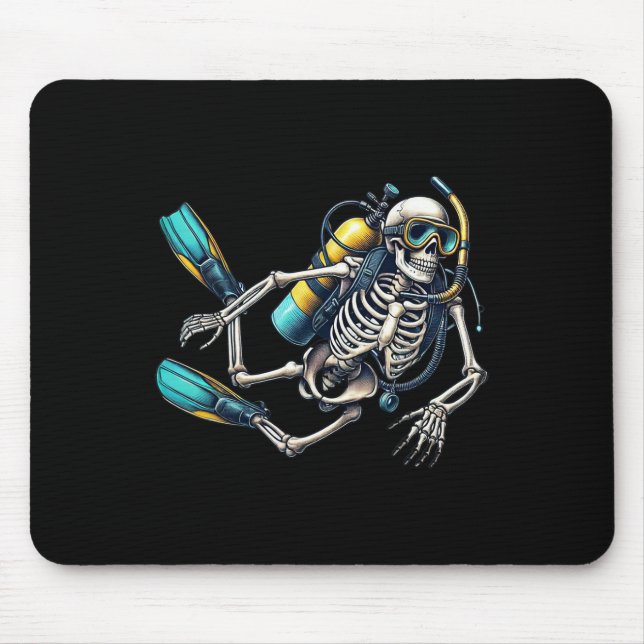 Halloween Skeleton Scuba Diver Mousepad (Vorne)