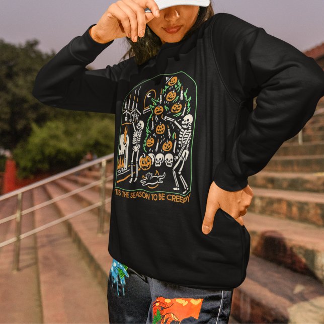 Halloween Skeleton Season To Be Creepy Sweatshirt (Von Creator hochgeladen)