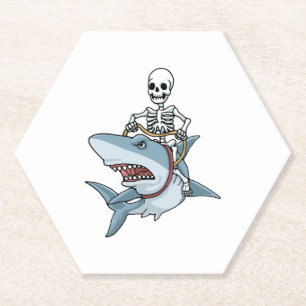 Halloween Skeleton Shark Funny Halloween Geschenk Untersetzer