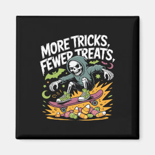 Halloween Skeleton Skater Tricks Skull Skateboard Magnet