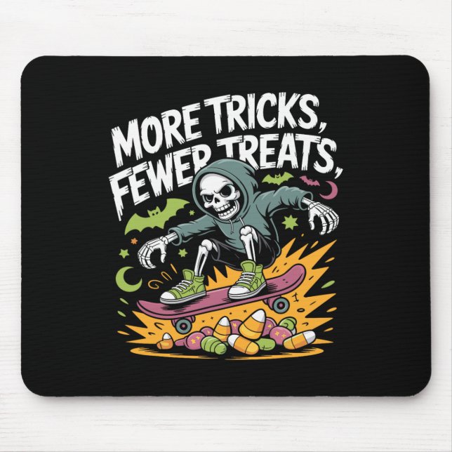 Halloween Skeleton Skater Tricks Skull Skateboard Mousepad (Vorne)