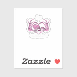 Halloween Skeleton Skeleton Beanie Design Aufkleber