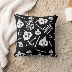 Halloween Skeleton Skull Bones Muster Kissen