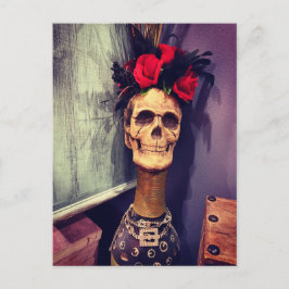Halloween Skeleton Skull Postcard Postkarte