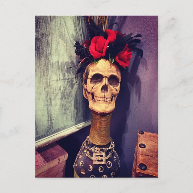 Halloween Skeleton Skull Postcard Postkarte (Vorderseite)